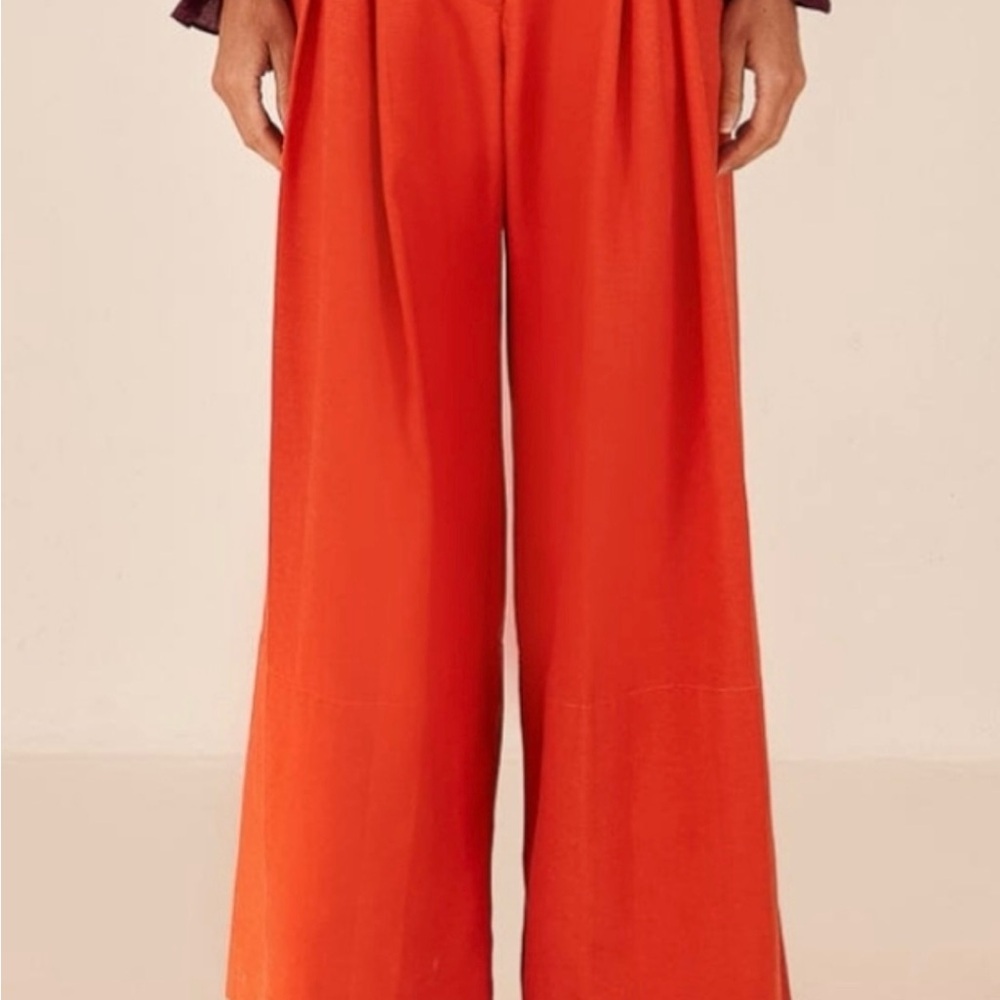 FARM Rio Vibrant Orange Wide-Leg Pants